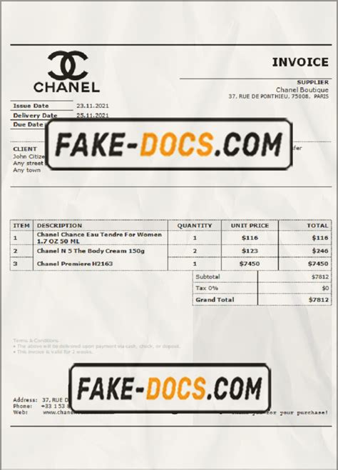 chanel tax free